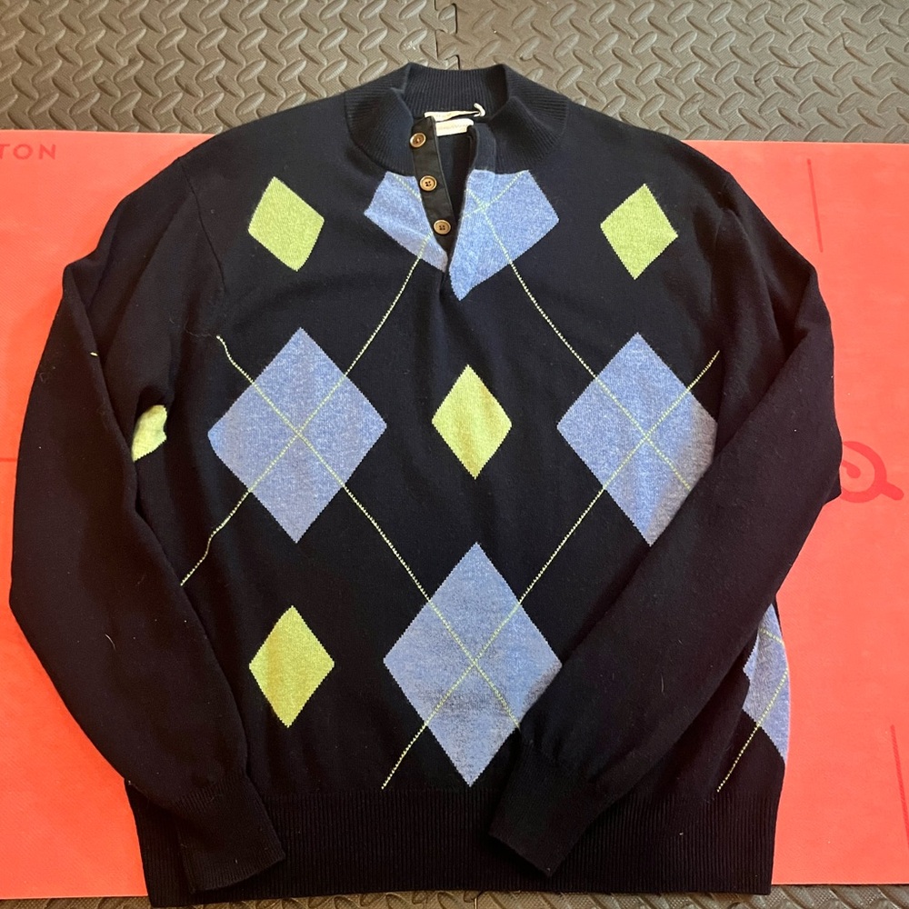Peter Millar navy Argyle Sweater